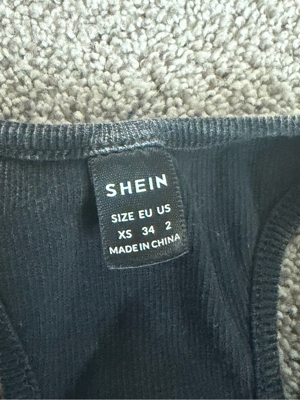 SHEIN Charcoal Ribbed V-Neck Racerback Tank Top - Picture 3 of 3